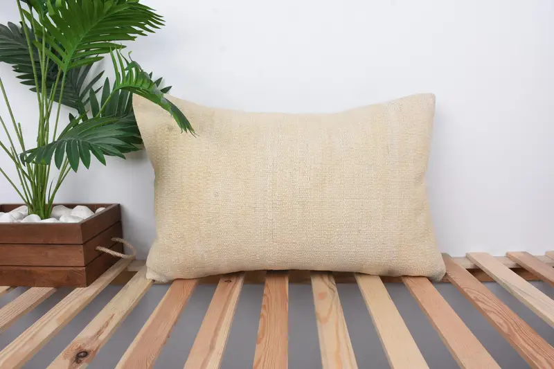 Pastel Pillow Cover, Cushion Case, 16x24 Beige Cushion Cover, Vintage Kilim Pillow, Kilim Cushion Sham, Antique Pillows, Aesthetic Cushion - 1