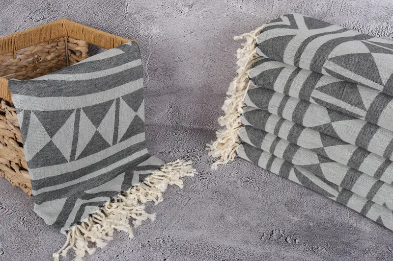 Valentines Gift, Custom Name Towel, 68x40 Cotton Geometric Towel, Custom Wedding Gift, Wedding Favors, Beach Wedding Favor, Best Beach Towel - 3
