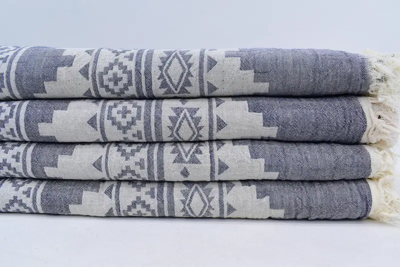 86x56 Cotton Kilim Towel, Throw Blankets for Couch, Woven Blanket, Christmas Tablecloth, Tablecloth, Best Wedding Gift, Boho Throw Blankets - 1