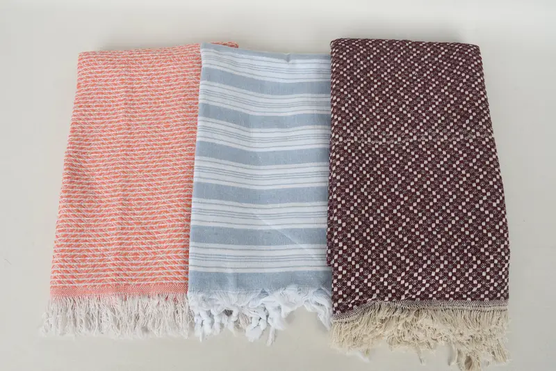 Fouta towel, Large Turkish Towel, Peshtemal, Personalized Gift, Monogram Towels, 70x40 Cotton Set of 10 Towel, Travel Towel, Organic Beach Towel - 8