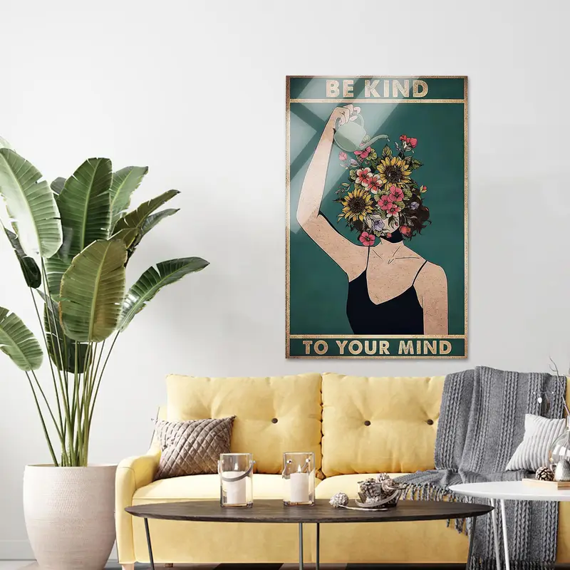 Impresión en lienzo de mujer floral elegante: decoración artística del hogar