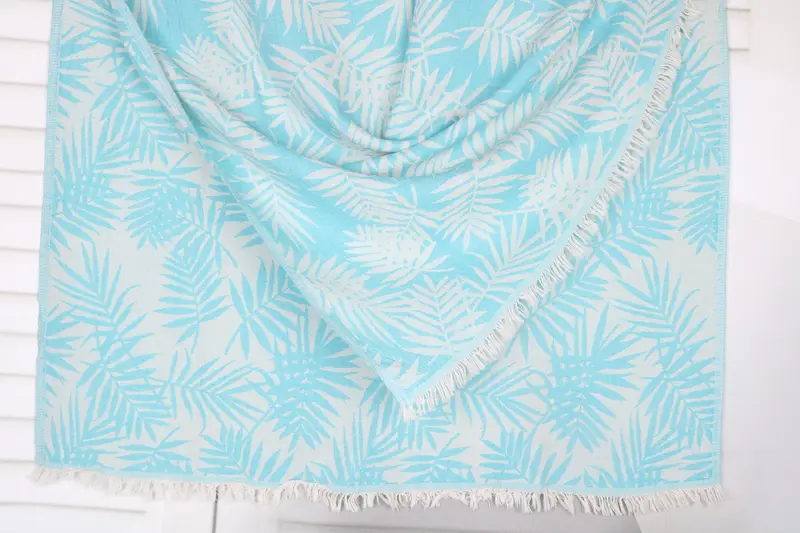 Valentines Day Gift Idea, 64x40 Cotton Floral Patterned Towel, Gift For Her, Embroidered Beach Towel, Bachelorette Party Gift, Wedding Favors - 1