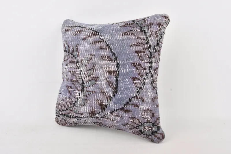 Vintage Kilim Throw Pillow, Handmade Kilim Cushion, Pillow, Kilim Pillow, 14x14 Blue Pillow Sham, Outdoor Bolster Pillow Sham - 3