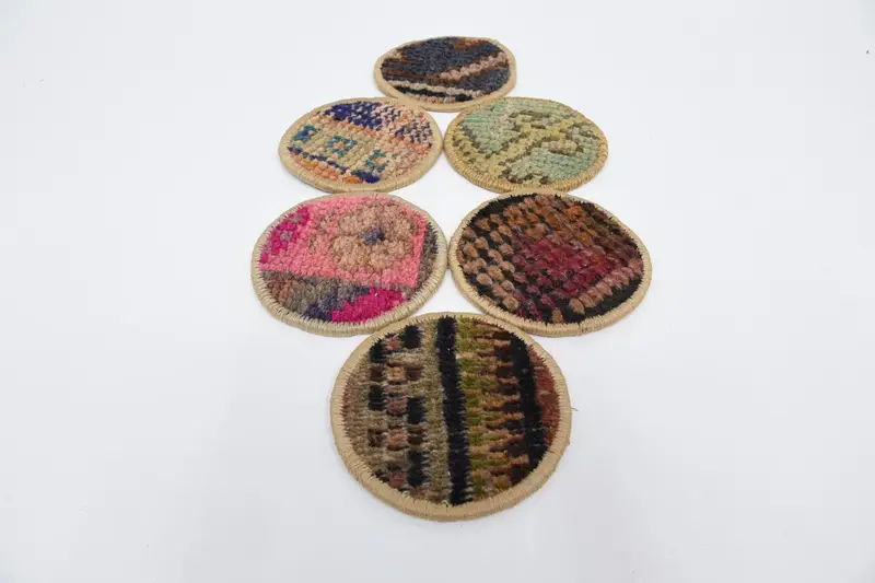 Bohemian Pink & Bronze Round Coaster, Unique Bohemian Coaster