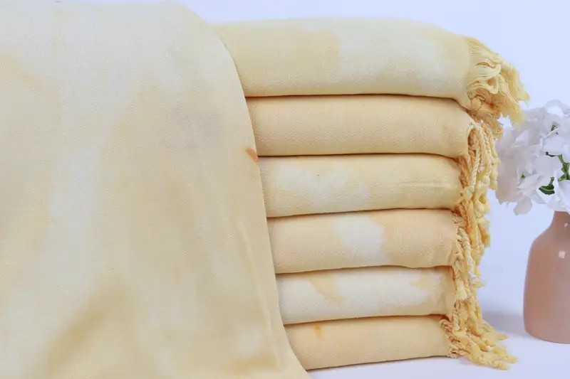 Custom Turkish Bath Towel Yellow Boho Beach Towel, 40x63 Inches