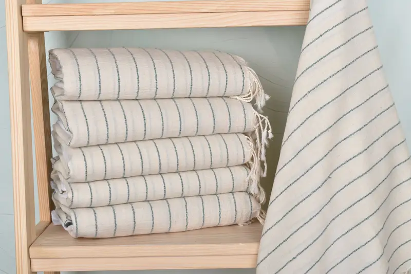 Bridal Shower Gift Petrol Blue Linen Towel, 36x67 Inches