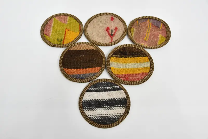 Juego único de posavasos a rayas, posavasos de vidrio premium