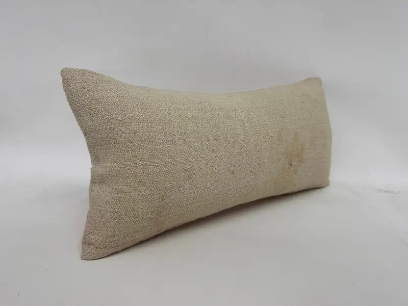 Cushion, Ethnical Kilim Rug Pillow, Throw Kilim Pillow, Turkish Kilim Pillow, 12x24 Beige Pillow Case, Garden Cushion Case - 3