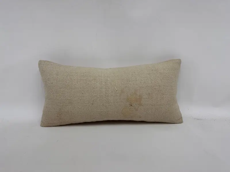 Cushion, Ethnical Kilim Rug Pillow, Throw Kilim Pillow, Turkish Kilim Pillow, 12x24 Beige Pillow Case, Garden Cushion Case - 1