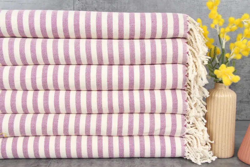 Turkish Towel Organic Cotton Beige Bath Towel, 24x40 Inches