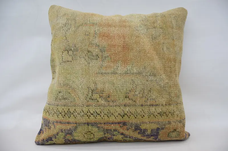 28x28 Beige Cushion Cover, Cushion, Handmade Throw Cushion Case, Kilim Cushion Sham, Kilim Pillow Cover, Ikat Cushion Cover, Boho Pillow - 1