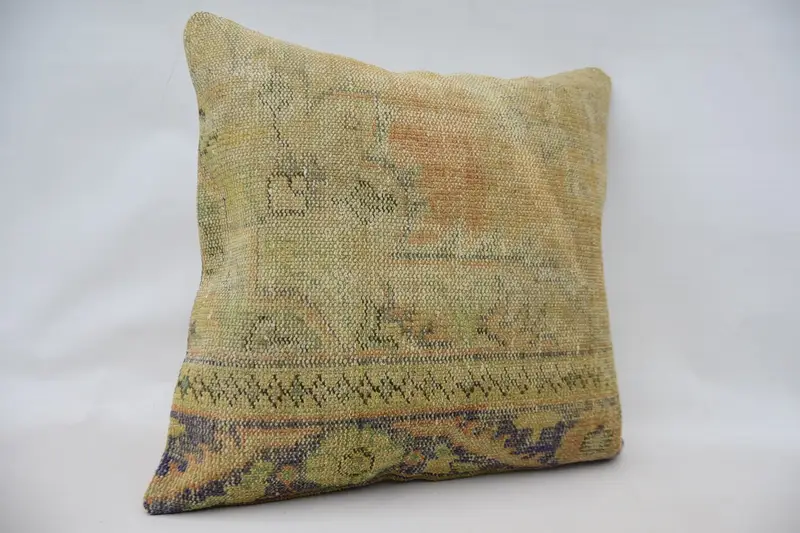 28x28 Beige Cushion Cover, Cushion, Handmade Throw Cushion Case, Kilim Cushion Sham, Kilim Pillow Cover, Ikat Cushion Cover, Boho Pillow - 2