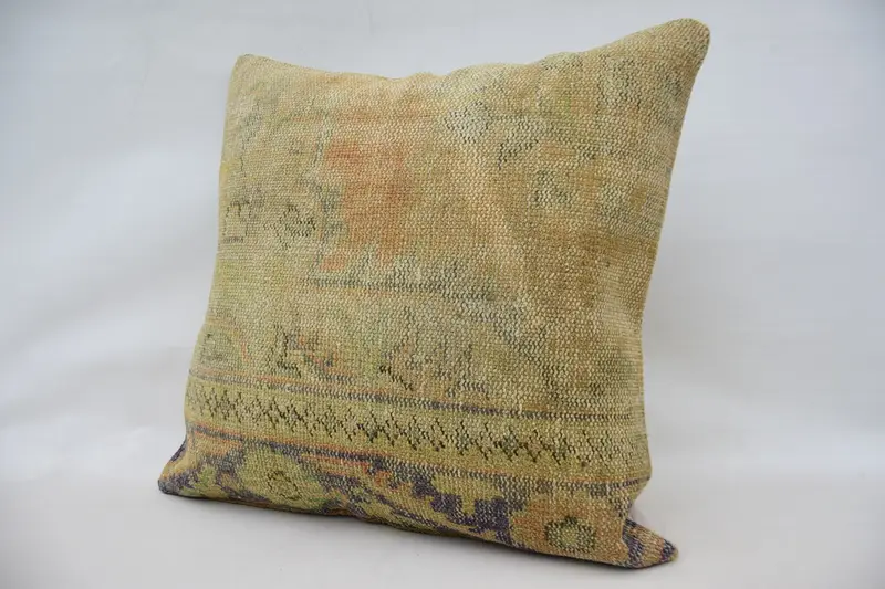 28x28 Beige Cushion Cover, Cushion, Handmade Throw Cushion Case, Kilim Cushion Sham, Kilim Pillow Cover, Ikat Cushion Cover, Boho Pillow - 3