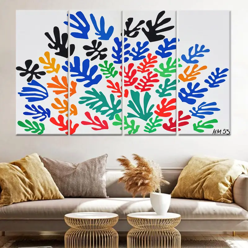 Canlı Matisse'den Esinlenen Kanvas: Papier Decoupes Sanatsal Reprodüksiyon