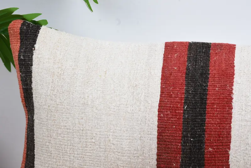 Vintage Kilim Throw Pillow, 12x36 White Cushion Cover, Interior Designer Pillow, Ethnic Pillow, Bench Cushion Case, Cushion Case, Kilim Pillow - 2