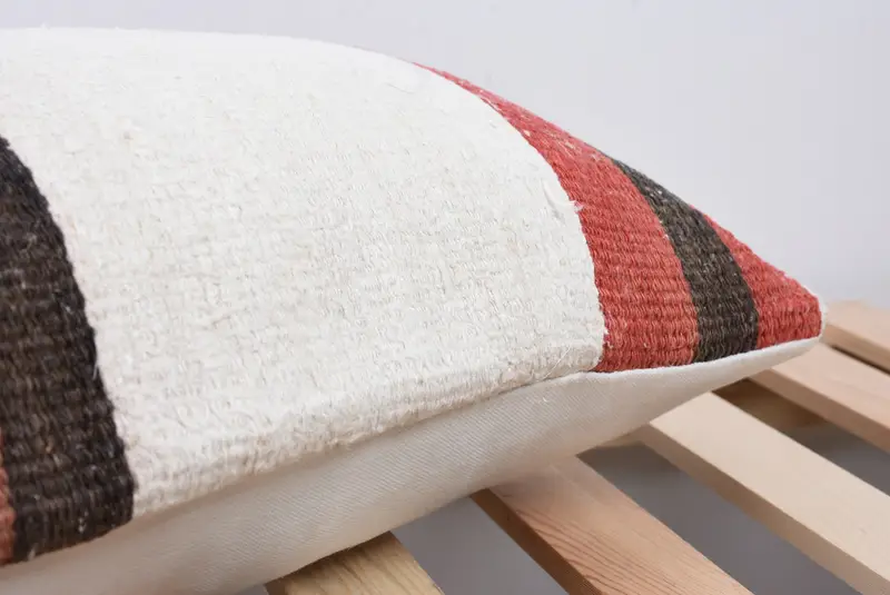 Vintage Kilim Throw Pillow, 12x36 White Cushion Cover, Interior Designer Pillow, Ethnic Pillow, Bench Cushion Case, Cushion Case, Kilim Pillow - 7