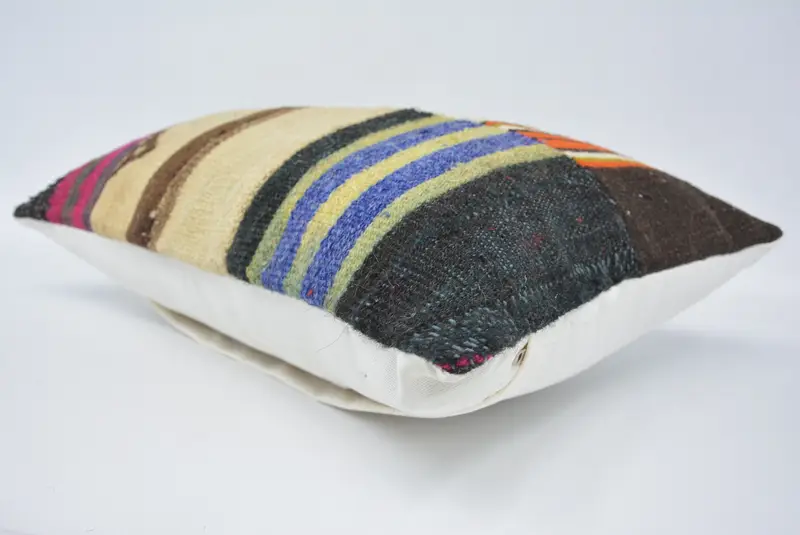 Throw Kilim Pillow, Pillow Cover, 16x24 White Cushion Case, Handmade Kilim Cushion, Square Throw Pillow Case, Pillow for Sofa - 6
