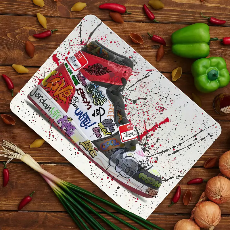 Modern Tempered Glass Cutting Board with Anti-Slip Feet