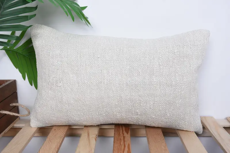 Indoor Pillow Sham, Floor Cushion, Throw Kilim Pillow, Antique Pillows, Pillow Sham, 12x20 White Cushion Case, Interior Designer Pillow - 1