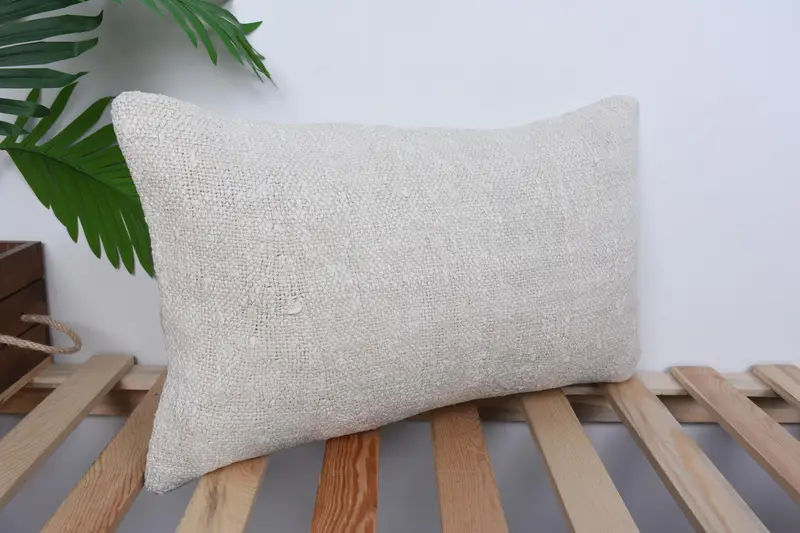 Indoor Pillow Sham, Floor Cushion, Throw Kilim Pillow, Antique Pillows, Pillow Sham, 12x20 White Cushion Case, Interior Designer Pillow - 4