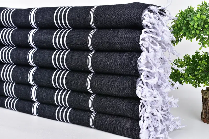 Large Turkish Towel, House Warming Gift, 70x40 Cotton Striped Towel, Sand-resistant towel, Gift For Her, Cancun Bachelorette Party Gift Ideas - 3