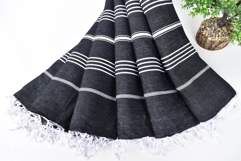 Large Turkish Towel, House Warming Gift, 70x40 Cotton Striped Towel, Sand-resistant towel, Gift For Her, Cancun Bachelorette Party Gift Ideas - 4