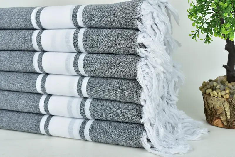 Beach Towel Monogram, Travel Towel, Spa Towel, Wedding Favors, 70x40 Cotton Striped Towel, Bath towel, Personalized Gift For Him, Turkish bath towel - 3