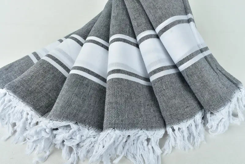 Beach Towel Monogram, Travel Towel, Spa Towel, Wedding Favors, 70x40 Cotton Striped Towel, Bath towel, Personalized Gift For Him, Turkish bath towel - 4