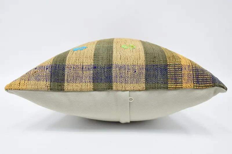 Handmade Kilim Cushion, Gift Pillow, Square Throw Cushion, 16x24 Beige Cushion, Vintage Pillow, Ottoman Pillow Case, Pillow Cover, Toss Pillow Case - 5