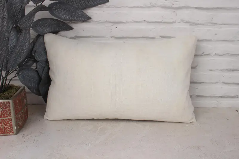 Sofa Cushion Cover, Handmade Kilim Cushion, 12x20 White Pillow, Southwestern Pillow Cover, Boho Pillow Sham Cover, Pillow Cover, Turkish Pillow - 1