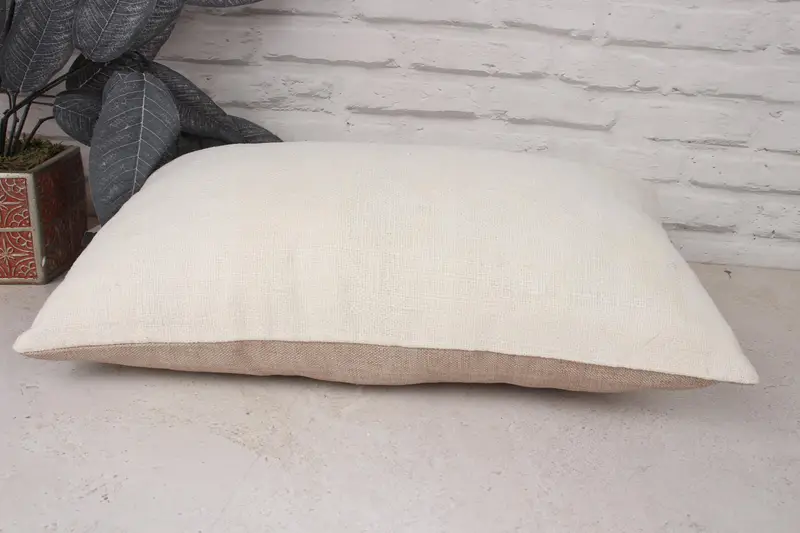 Sofa Cushion Cover, Handmade Kilim Cushion, 12x20 White Pillow, Southwestern Pillow Cover, Boho Pillow Sham Cover, Pillow Cover, Turkish Pillow - 5