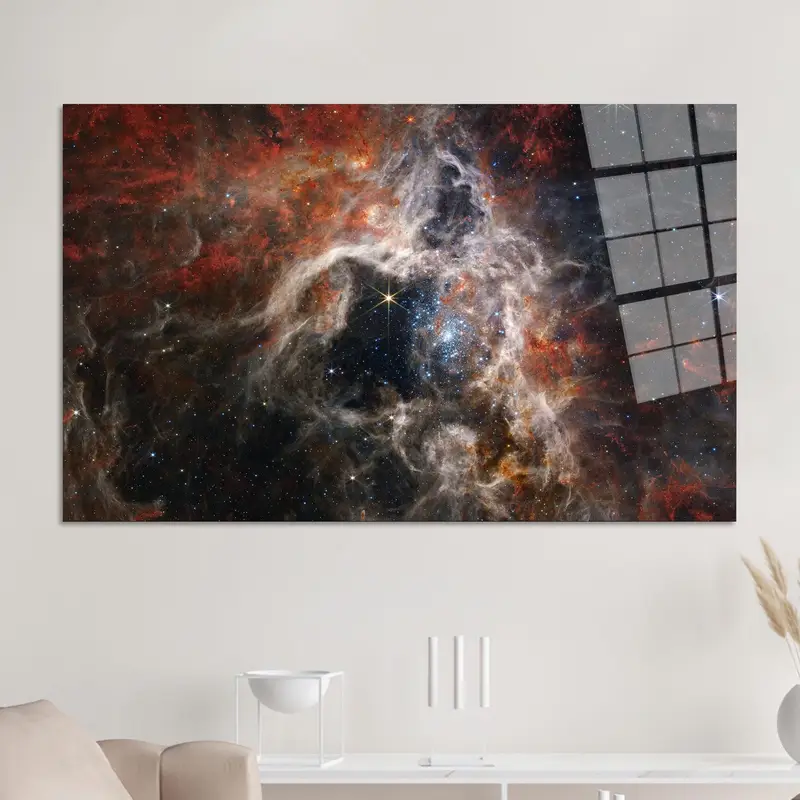 Galaktische Leinwand: James Webbs Tarantula-Nebel-Himmelslandschaft