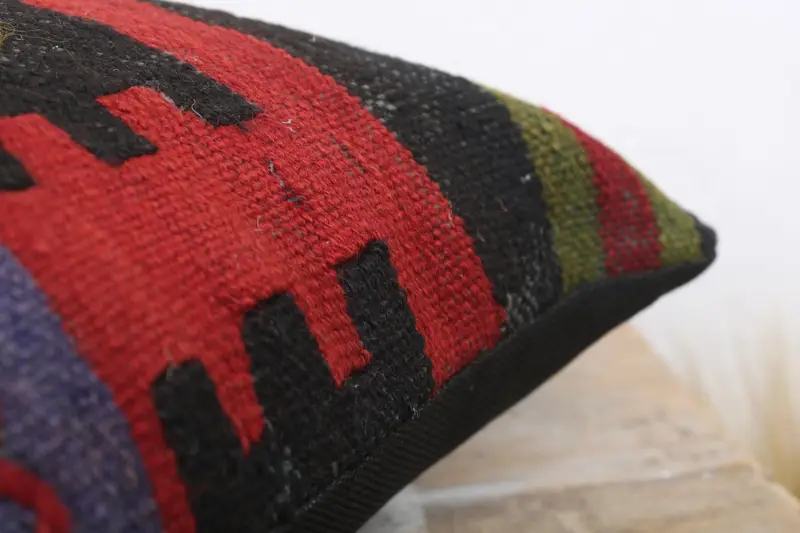 Pillow Case, Kilim Cushion Sham, Floor Cushion Cover, 16x16 Brown Cushion Cover, Antique Pillows, Vintage Kilim Throw Pillow, Couch Cushion Cover - 6