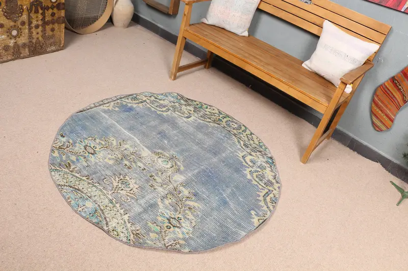 Blauer Tarnteppich, 4,4 x 4,4 Fuß, schicke Heimdekoration