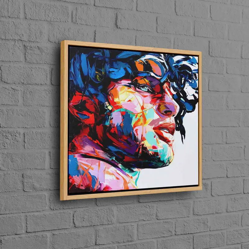 Vibrant Abstract Man Portrait Printed Canvas - Modern Art Decor