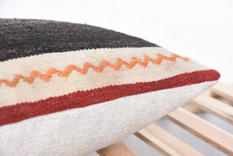 Vintage Pillow, Vintage Kilim Pillow, Pillow, Hippie Throw Pillow, 16x24 Red Pillow Case, Boho Pillow Sham Cover, Office Chair Cushion Case - 7