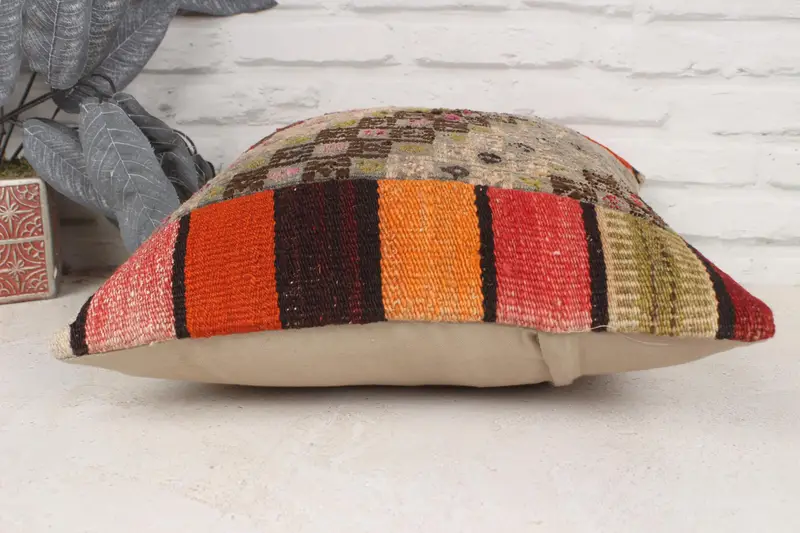 Tribal Cushion Cover, Art Deco Cushion Cover, Vintage Pillow, Boho Pillow Sham Cover, 16x16 Beige Pillow Cover, Boho Pillow, Pillow Cover - 5