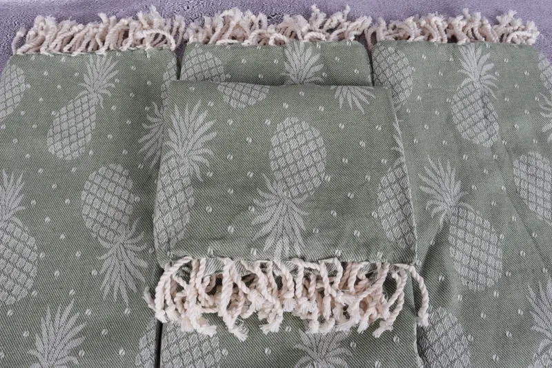 Housewarming Gift, 80x40 Cotton Pineapple Design Towel, Organic towel, Bachelorette Party Gifts Bridesmaids, Baby Boy Gift, Spa Towel, Beach towel - 4