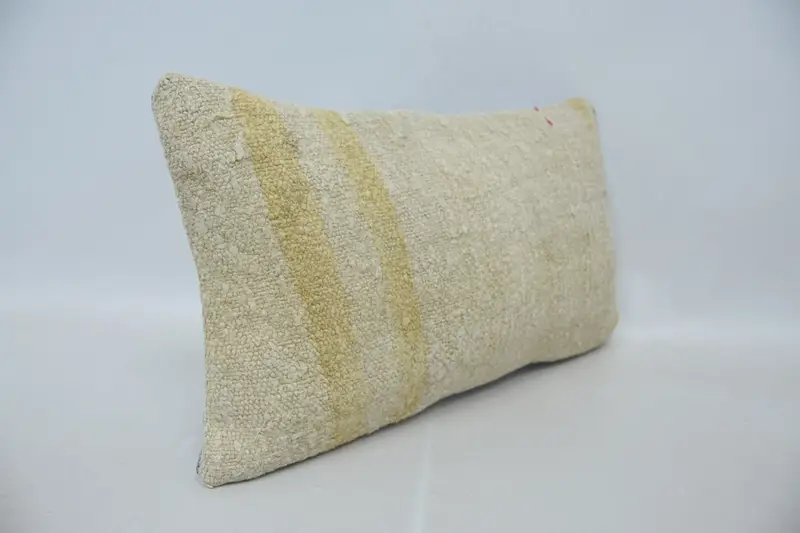 Boho Pillow Sham Cover, Interior Designer Pillow, Pillow Cover, 12x20 Beige Pillow Sham, Vintage Kilim Throw Pillow, Outdoor Throw Pillow - 3