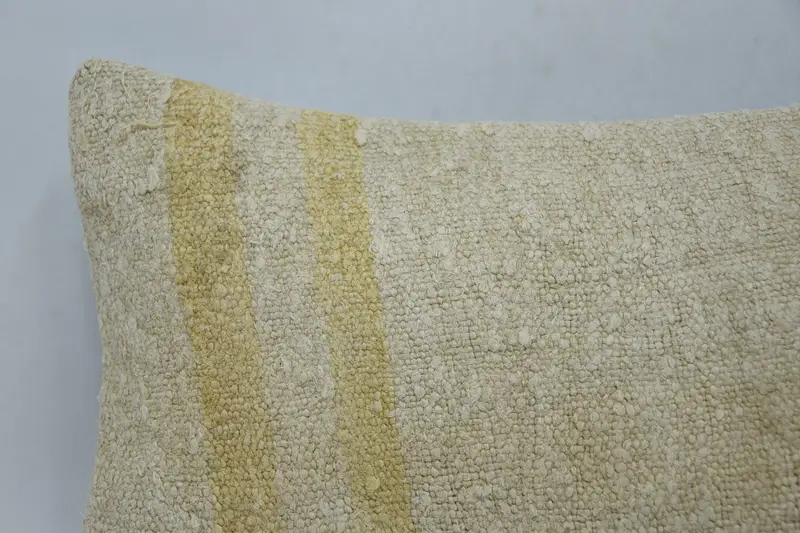 Boho Pillow Sham Cover, Interior Designer Pillow, Pillow Cover, 12x20 Beige Pillow Sham, Vintage Kilim Throw Pillow, Outdoor Throw Pillow - 2