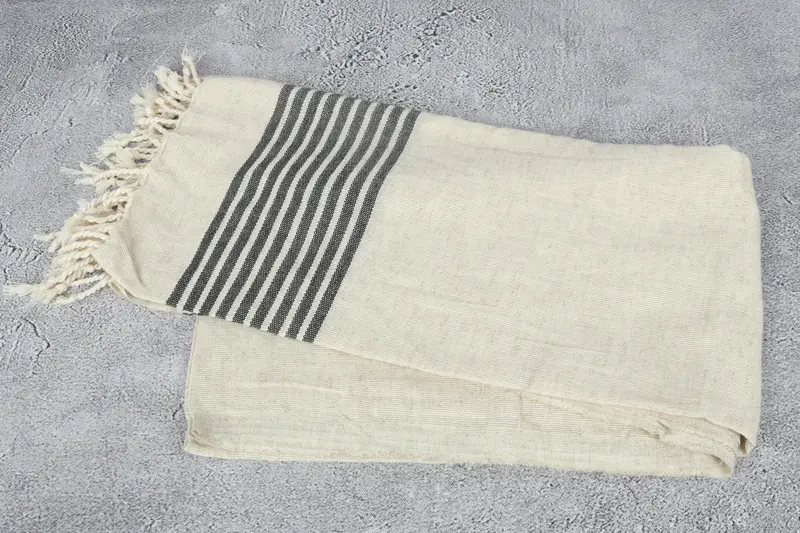 Custom Towel, Spa Towel, Gift For Coworker, 70x38 Linen Striped Towel, Luxury Turkish beach towel for summer vacation, Bridesmaid Gifts, Fouta towel - 6