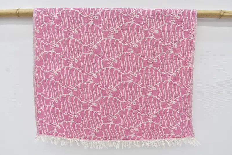 Gift For Her, Wedding Gift, Bathroom Towels, 40x24 Cotton Fish Design Towel, Bachelorette Party Favors, Monogram Hand Towel, Towel With Name