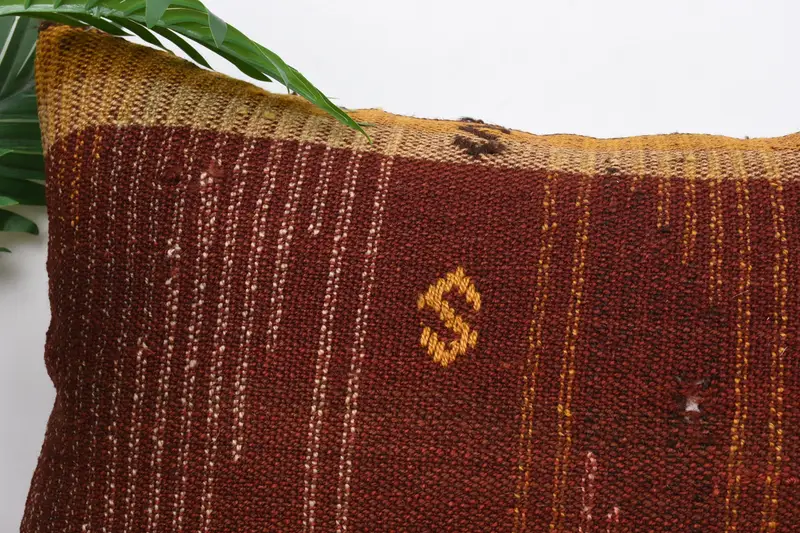 Cushion, Ottoman Cushion Case, Turkish Bench Pillow Cover, Gift Pillow, Turkish Pillow, 16x24 Red Pillow Sham, Handmade Kilim Cushion - 2