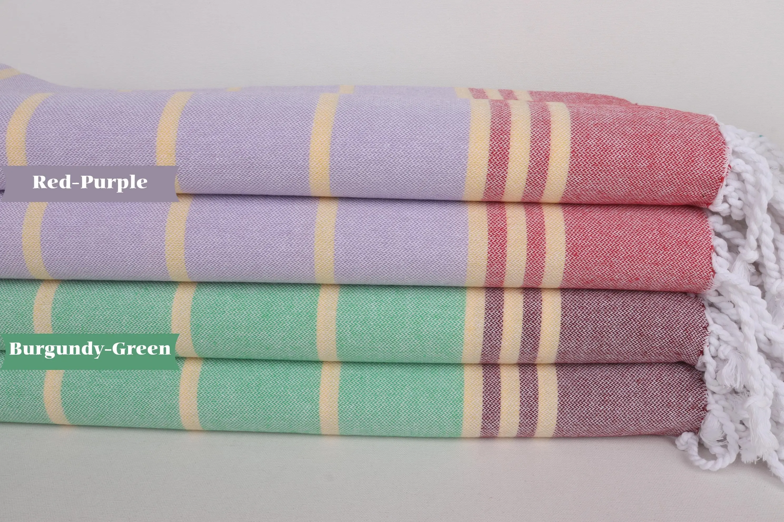 Personalized Cotton Beach Towel, Organic, Striped, 36x71 Inches - 1