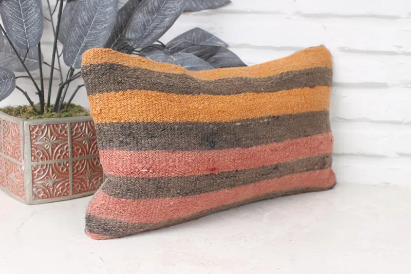 Pillow for Sofa, 8x16 Pink Pillow Cover, Cushion, Pillow for Couch, Tapestry Cushion, Antique Pillows, Designer Throw Pillow - 4