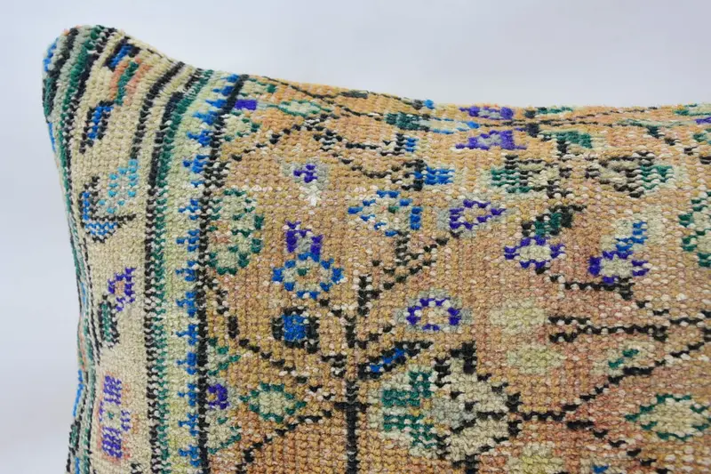 Rustic Cushion Case, Pillow Cover, Boho Pillow Sham Cover, Chair Cushion, Throw Kilim Pillow, Kilim Cushion Sham, 16x36 Orange Cushion - 2