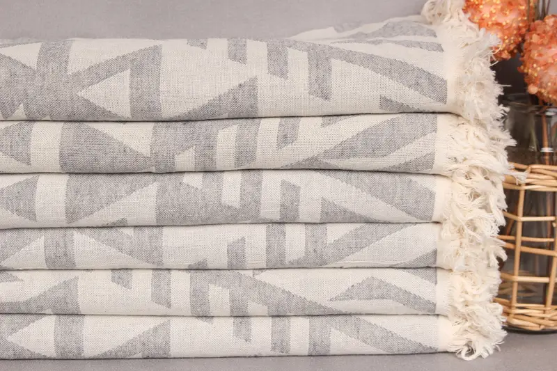 Bridal Gifts, Custom Gift, 76x40 Cotton Geometric Towel, Turkish Towel Beach, Wedding Gifts Towel, Soft organic Turkish peshtemal for luxury spa use - 3