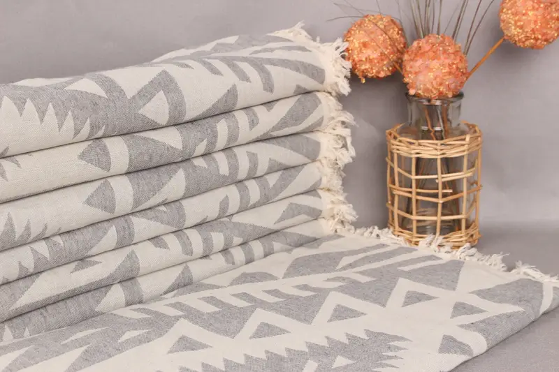 Bridal Gifts, Custom Gift, 76x40 Cotton Geometric Towel, Turkish Towel Beach, Wedding Gifts Towel, Soft organic Turkish peshtemal for luxury spa use - 2