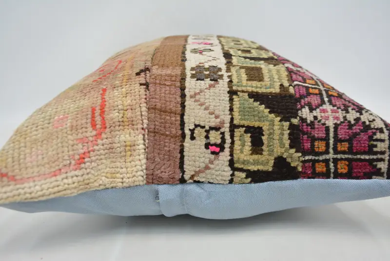 Turkish Pillow, Ethnical Kilim Rug Pillow, Cushion Cover, 20x28 Brown Cushion, Yoga Cushion Cover, Bolster Throw Cushion Case, Home Decor Pillow - 5