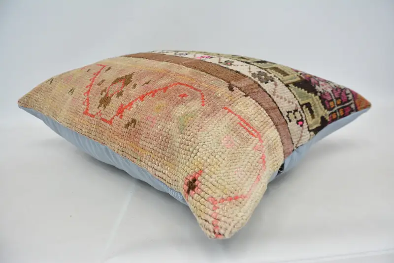 Turkish Pillow, Ethnical Kilim Rug Pillow, Cushion Cover, 20x28 Brown Cushion, Yoga Cushion Cover, Bolster Throw Cushion Case, Home Decor Pillow - 6